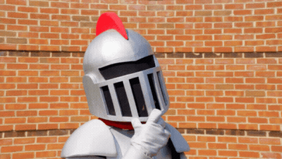 Knight Costume Thumbs Up Brick Wall GIF