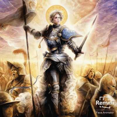 Knight Holding Sword And Flag Remini Face Animator GIF