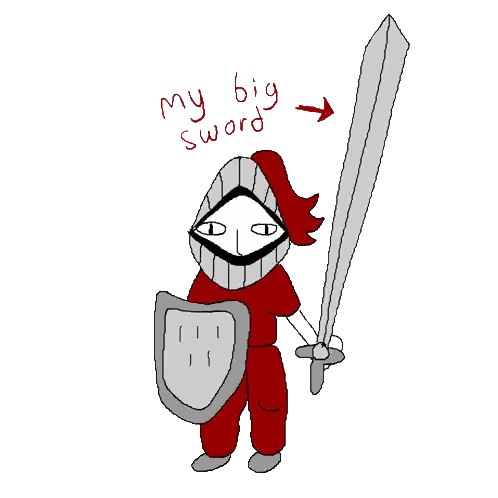 Knight Holding Sword And Shield Sticker