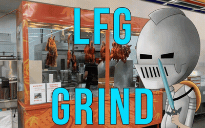 Knight Holding Sword LFG Grind GIF