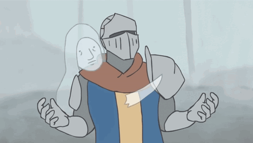 Knight Holding Woman's Head GIF
