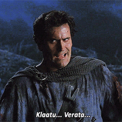 Knight In Armor Says Klaatu Verata Movie Scene GIF
