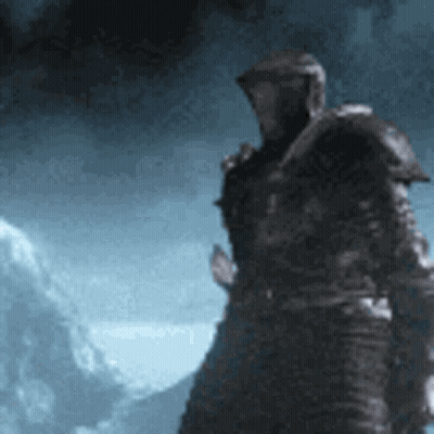 Knight In Armor Standing In Dark Video Game GIF