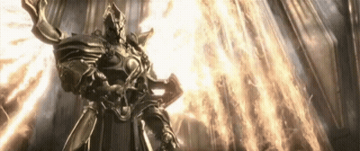 Knight Statue With Sword And Fire GIF