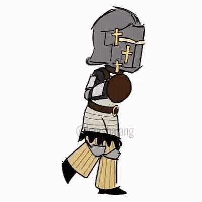 Knight With Cross Helmet And Boxing Gloves GIF