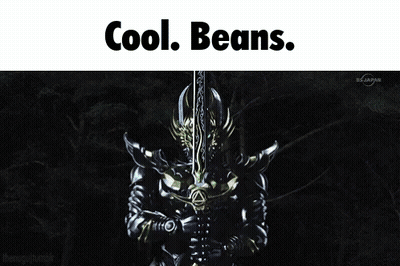 Knight With Green Sword Saying Cool Beans