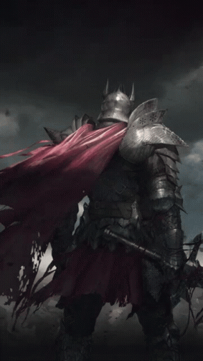 Knight With Red Cape And Bow GIF