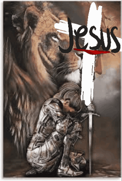 Knight With Sword And Jesus GIF