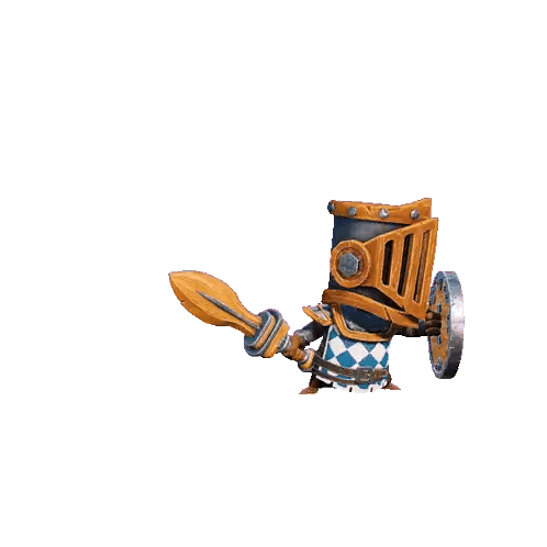 Knight With Sword And Shield Shooting Light Sticker
