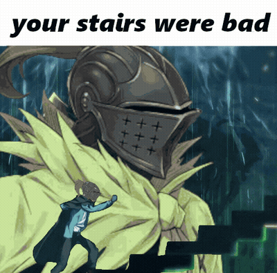 Knight Your Stairs Were Bad GIF