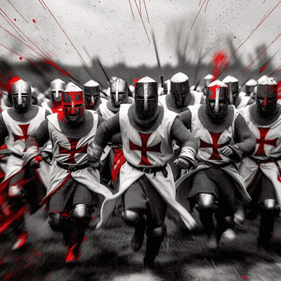 Knights With Cross On Shirts GIF