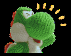 Knitted Cute Yoshi Shouting GIF