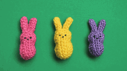 Knitted Three Easter Bunny Moving