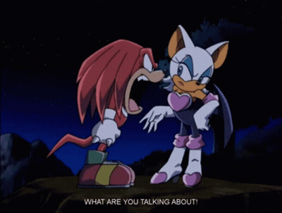Knuckles And Rouge Saying What Are You Talking About GIF