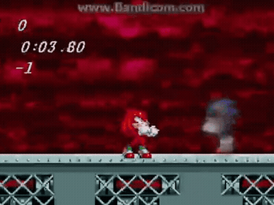 Knuckles And Sonic Fighting GIF