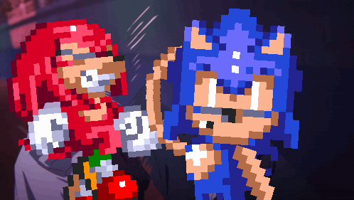 Knuckles And Sonic High Fiving GIF
