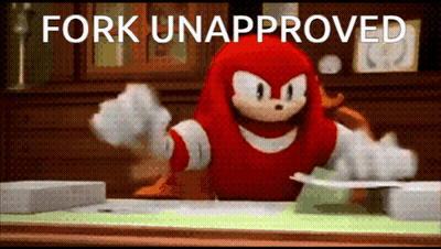 Knuckles Sitting At Desk With Fork GIF