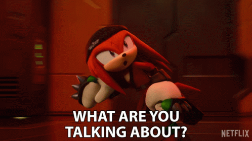 Knuckles Sonic Saying What Are You Talking About GIF