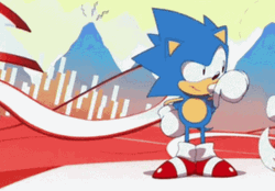 Knuckles The Echidna Falls At Ground GIF