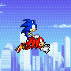 Knuckles The Echidna Flying With Sonic