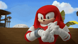 Knuckles The Echidna Laughing Happily
