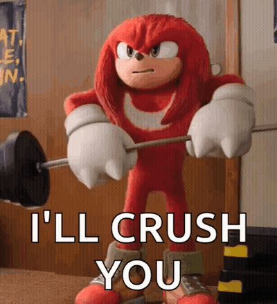 Knuckles The Echidna Lifting Barbell GIF