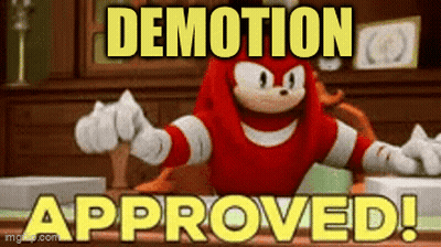 Knuckles The Echidna Sitting At Desk Stamping Document With Hammer GIF