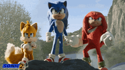 Knuckles With Sonic And Miles Posing GIF