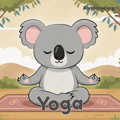Koala Bear In Lotus Position On Yoga Mat GIF
