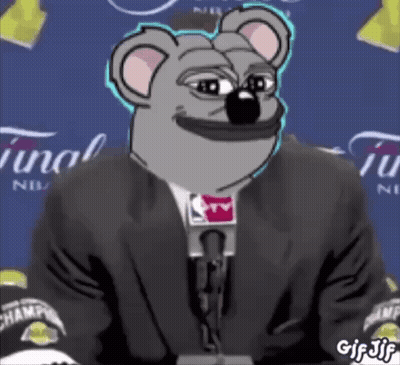 Koala In Suit And Tie Speaking Into Microphone GIF
