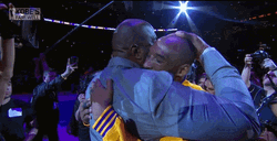 Kobe Bryant Hugging Shaq GIF