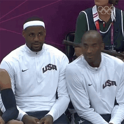 Kobe Bryant Nudging Lebron James GIF