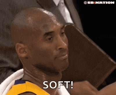 Kobe Bryant Sitting With Towel Saying Soft GIF