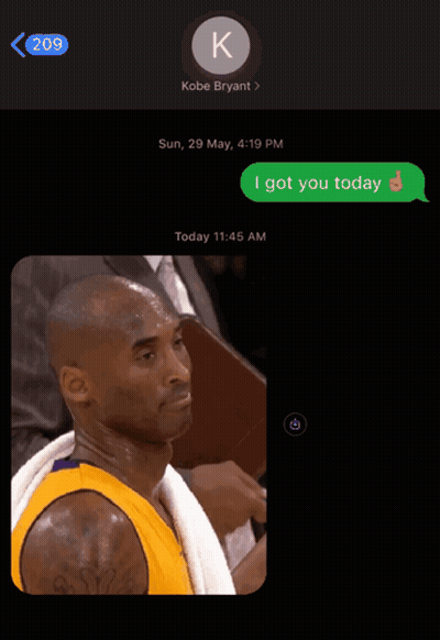 Kobe Bryant Text Message To 209 GIF