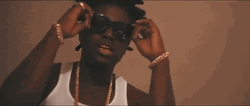 Kodak Black White Tank Top With Sunglasses GIF