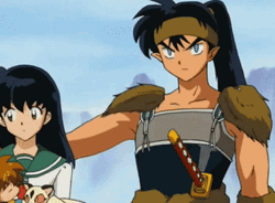 Koga With Kagome In His Arm GIF