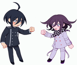 Kokichi And Shuichi Playing Rock Papers And Scissors  GIF