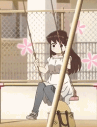 Komi On A Swing Set GIF