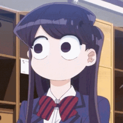 Komi With Big Eyes Looking Around GIF