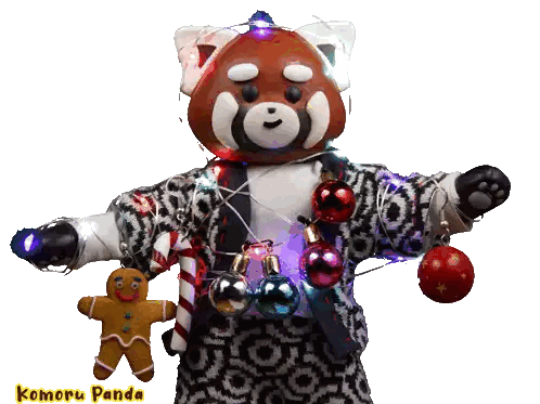 Komoru Panda Xmas Tree Sticker