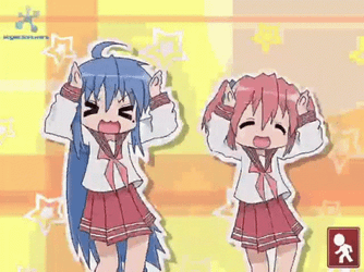 Konata And Yutaka Dancing Caramelldansen GIF