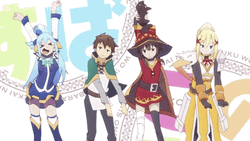 Konosuba Aqua Dancing Characters GIF