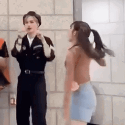 Korean Girl Beat Up Poor Boy GIF