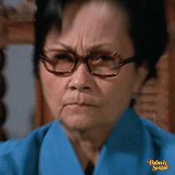 Korean Grandma Stare Down GIF