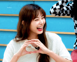 Korean Star Tzuyu Finger Heart Big Smile GIF
