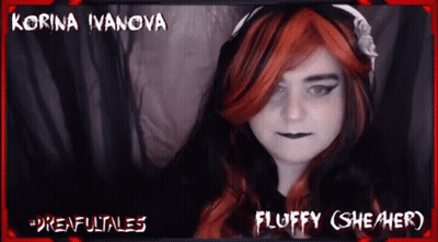 Korina Ivanova With Red Hair And Black Makeup GIF