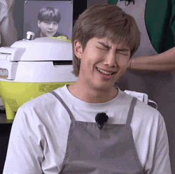 Kpop BTS Rm Closed Eyes Laugh GIF