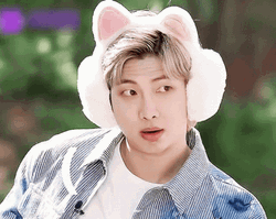 Kpop BTS Rm Confused Cat Ears GIF