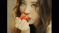 Kpop Idol Sunmi Eating Tomato GIF