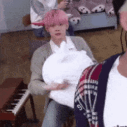Kpop Yeonjun Playing Squishmallow GIF